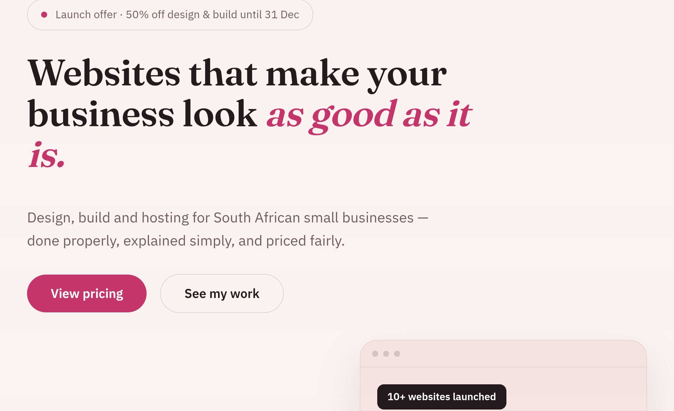 Website project screenshot